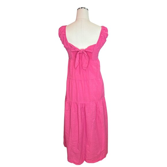 Old Navy Womens Size XS Sleeveless Tiered Maxi Dress Pink Trance Bow Back Summer - Picture 9 of 13